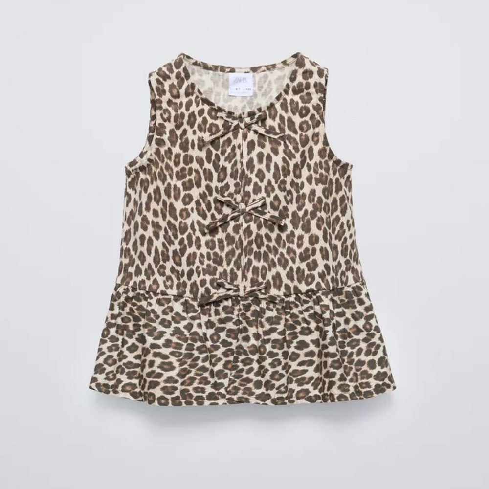 Zara - Animal Tied Top - Kids - Leopard